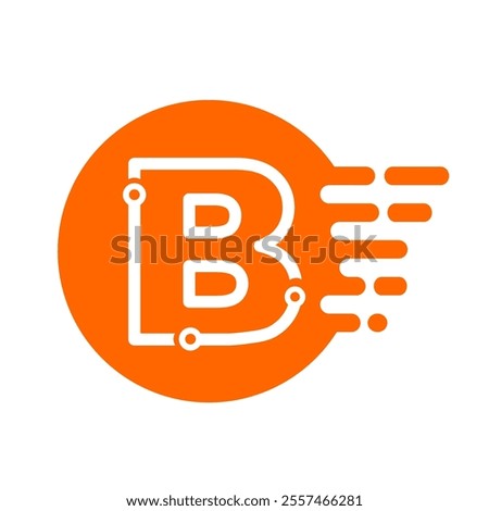 Letter B Vector Logo Design. Initial B cyber logo connector cartoon style. Can use to bussiness or education research club organisation. Creative sign vector icon. Startup Innovation Logo