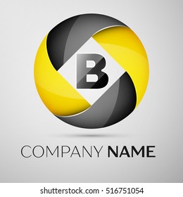 Letter B vector logo symbol in the colorful circle. Vector template for your design