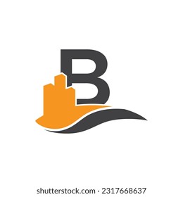 Letter B vector logo template, Colorful Letter B logo, Real Estate, Building and Construction Logo Design Template Vector Icon