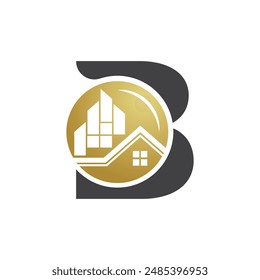 Letter B vector logo template, Colorful Letter B logo, Real Estate, Building and Construction Logo Design Template Vector Icon