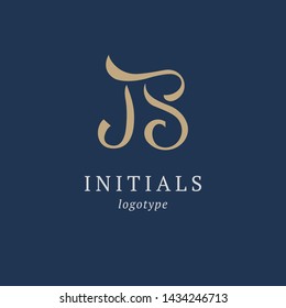 Letter B vector logo. Vintage Insignia and Logotype. Business sign, identity, label, badge initials. Monogram design elements, graceful template. Calligraphic elegant logo design.