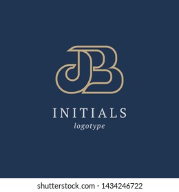 Letter B vector logo. Vintage Insignia and Logotype. Business sign, identity, label, badge initials. Monogram design elements, graceful template. Calligraphic elegant logo design.