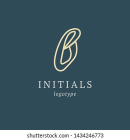 Letter B vector logo. Vintage Insignia and Logotype. Business sign, identity, label, badge initials. Monogram design elements, graceful template. Calligraphic elegant logo design.