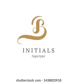 Letter B vector logo. Vintage Insignia and Logotype. Business sign, identity, label, badge initials. Monogram design elements, graceful template. Calligraphic elegant logo design.
