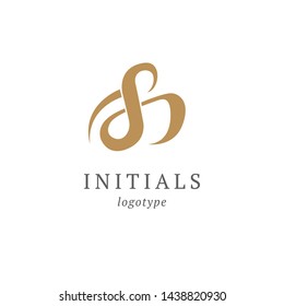 Letter B vector logo. Vintage Insignia and Logotype. Business sign, identity, label, badge initials. Monogram design elements, graceful template. Calligraphic elegant logo design.