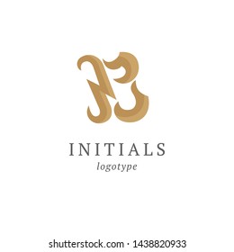 Letter B vector logo. Vintage Insignia and Logotype. Business sign, identity, label, badge initials. Monogram design elements, graceful template. Calligraphic elegant logo design.