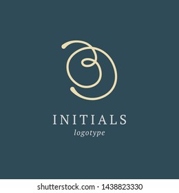 Letter B vector logo. Vintage Insignia and Logotype. Business sign, identity, label, badge initials. Monogram design elements, graceful template. Calligraphic elegant logo design.
