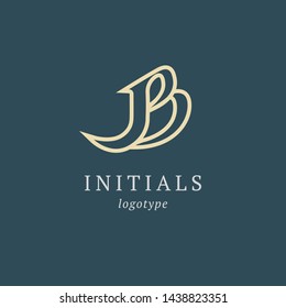Letter B vector logo. Vintage Insignia and Logotype. Business sign, identity, label, badge initials. Monogram design elements, graceful template. Calligraphic elegant logo design.