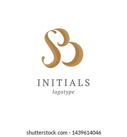 Letter B vector logo. Vintage Insignia and Logotype. Business sign, identity, label, badge initials. Monogram design elements, graceful template. Calligraphic elegant logo design.