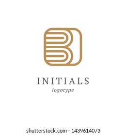 Letter B vector logo. Vintage Insignia and Logotype. Business sign, identity, label, badge initials. Monogram design elements, graceful template. Calligraphic elegant logo design.