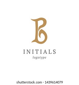 Letter B vector logo. Vintage Insignia and Logotype. Business sign, identity, label, badge initials. Monogram design elements, graceful template. Calligraphic elegant logo design.