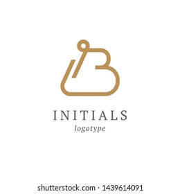 Letter B vector logo. Vintage Insignia and Logotype. Business sign, identity, label, badge initials. Monogram design elements, graceful template. Calligraphic elegant logo design.
