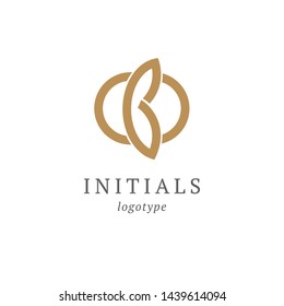 Letter B vector logo. Vintage Insignia and Logotype. Business sign, identity, label, badge initials. Monogram design elements, graceful template. Calligraphic elegant logo design.