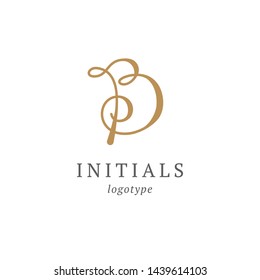 Letter B vector logo. Vintage Insignia and Logotype. Business sign, identity, label, badge initials. Monogram design elements, graceful template. Calligraphic elegant logo design.