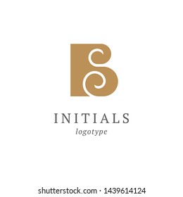 Letter B vector logo. Vintage Insignia and Logotype. Business sign, identity, label, badge initials. Monogram design elements, graceful template. Calligraphic elegant logo design.