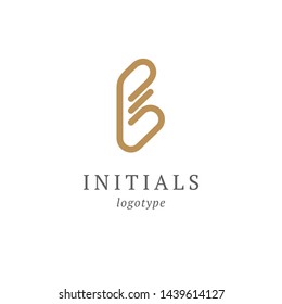 Letter B vector logo. Vintage Insignia and Logotype. Business sign, identity, label, badge initials. Monogram design elements, graceful template. Calligraphic elegant logo design.