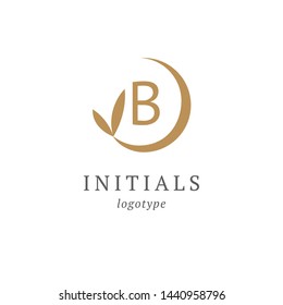 Letter B vector logo. Vintage Insignia and Logotype. Business sign, identity, label, badge initials. Monogram design elements, graceful template. Calligraphic elegant logo design.