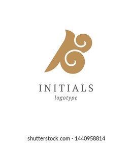 Letter B vector logo. Vintage Insignia and Logotype. Business sign, identity, label, badge initials. Monogram design elements, graceful template. Calligraphic elegant logo design.