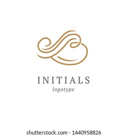 Letter B vector logo. Vintage Insignia and Logotype. Business sign, identity, label, badge initials. Monogram design elements, graceful template. Calligraphic elegant logo design.