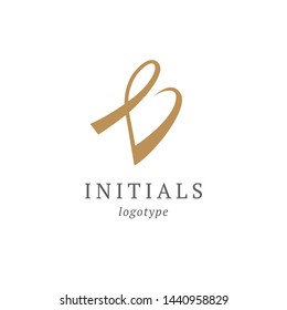 Letter B vector logo. Vintage Insignia and Logotype. Business sign, identity, label, badge initials. Monogram design elements, graceful template. Calligraphic elegant logo design.