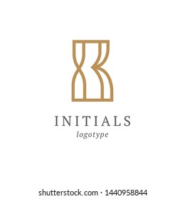 Letter B vector logo. Vintage Insignia and Logotype. Business sign, identity, label, badge initials. Monogram design elements, graceful template. Calligraphic elegant logo design.