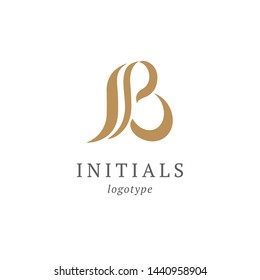 Letter B vector logo. Vintage Insignia and Logotype. Business sign, identity, label, badge initials. Monogram design elements, graceful template. Calligraphic elegant logo design.