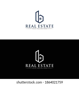Letter B in vector for Real Estate , Property and Construction Logo design for business corporate sign. Minimal logo design template on white background.