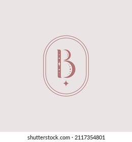 Letter "B" vector symbol. Elegant, minimalist logo. Astrology, magic, psychology, jewelry. Alphabet element.