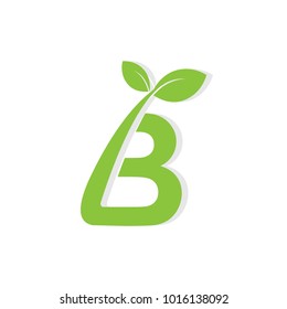 Letter B for vegetarian logotype
