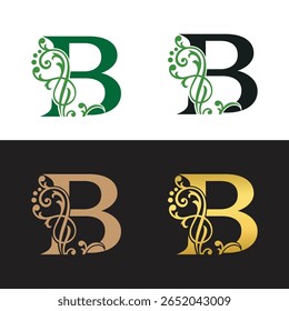 Letra B vintage vetor criativo logotipo design