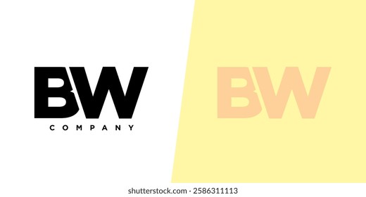 Letter B and W, BW logo design template. Minimal monogram initial based logotype.