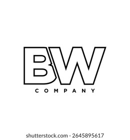 Letter B and W, BW logo design template. Minimal monogram initial based logotype.