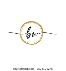 Letter B W Initial Beauty Logo Template