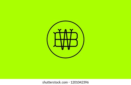 LETTER B AND W LOGO WITH CIRCLE FRAME FOR LOGO DESIGN OR ILLUSTRATION USE