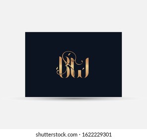 letter B W logo. luxury lettr BW logo design element.