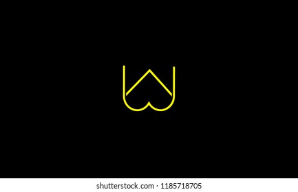 LETTER B AND W LOGO WITH NEGATIVE EFFECT FOR ILLUSTRATION OR LOGO DESIGN USE