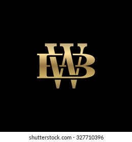 letter B and W monogram golden logo