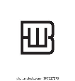 letter B and W monogram square shape logo black