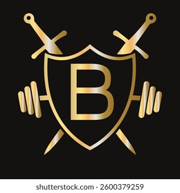 Letter B Warrior Logo Design Concept For Security, Safety and Defense Symbol