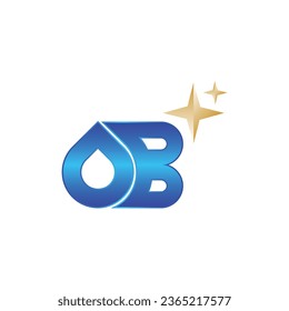 Letter B and water drop logo icon simple and clean