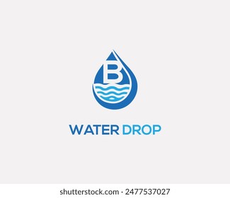 Letter B water drop logo icon design template elements vector.