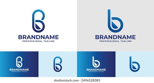 Letter B Water Drop Logo Set, suitable for any business with B initial related to liquid