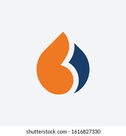 letter B with water drop. molecule  Logo design. Lab Logo Design Element , Design Vector with Dots. - VECTOR