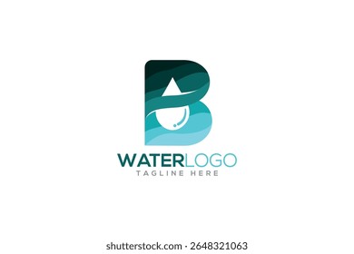letra B logotipo da água logotipo gota da água com letra B
