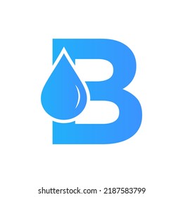 Letter B Water Logo Element Vector Template. Water Drop Logo Symbol