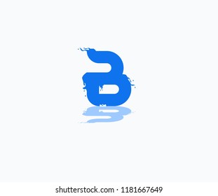 Letter B Water Splash Effect Logotype