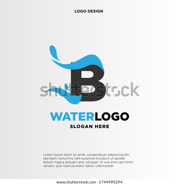 Letter B Water Splash Vector Logo Stock Vector (Royalty Free ...