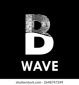Letter b with wave design logo template illustration
