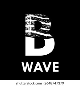 Letter b with wave design logo template illustration