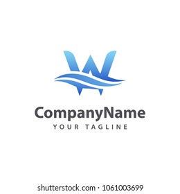 Letter B Wave logo design template.
